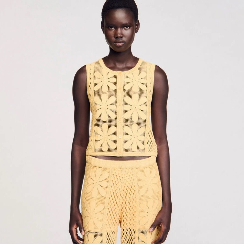 SANDRO CROCHET TOP
